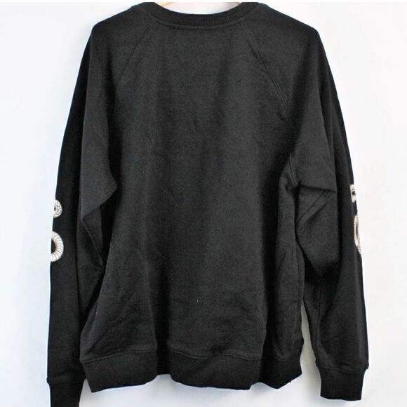 Aniye By Eagle Long Sleeved Cotton Sweatshirt in Black -Women's Size L - Picture 2 of 14